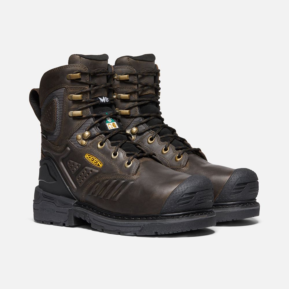 Botte de Travail Keen Homme Noir Marron | Csa Philadelphia 8\" Internal Met Waterproof (Carbon-Fiber